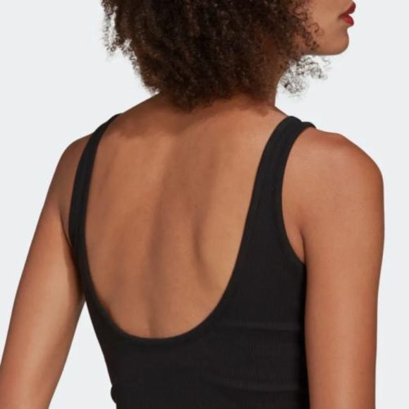 NEW Adidas Originals Adicolor Essentials Rib Tank Top HF3399 Black Womens Size L - Picture 3 of 6